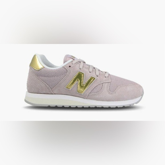 New Balance 520v1 Blush and Metallic Gold Sneakers - Picture 1 of 9